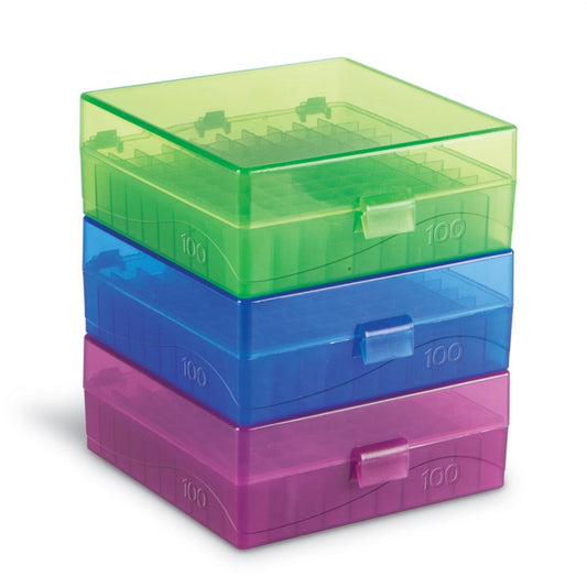 100-Well Microtube Storage Box, assorted colors
