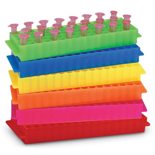 80 well microtube rack, assorted colors